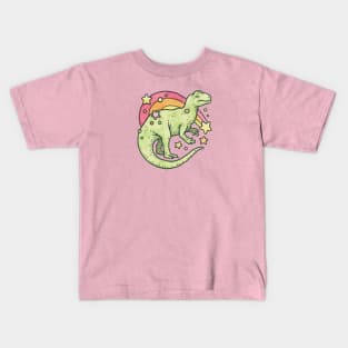 Allosaurus Rainbow | Retro Dinosaur Kids T-Shirt